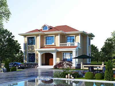 新农村二层带露台别墅设计图施工图纸 造价25万BZ2507-简欧风格